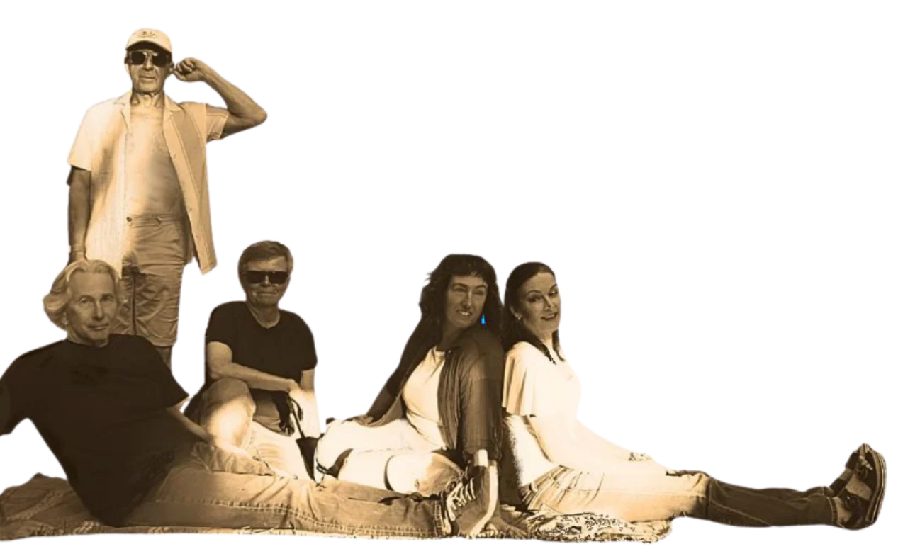 The five members of The Hullaboo Liars together